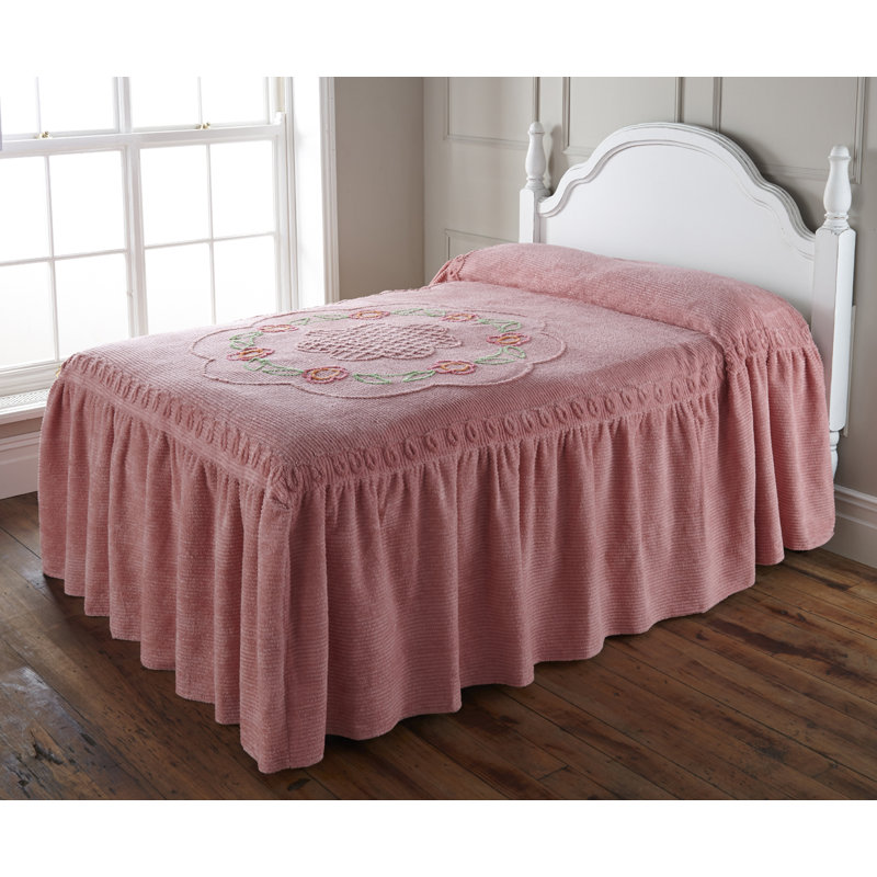 Jacques Cotton Blend Solid Colour Bedspread, Pink, 212 x 265 cm Bedspread