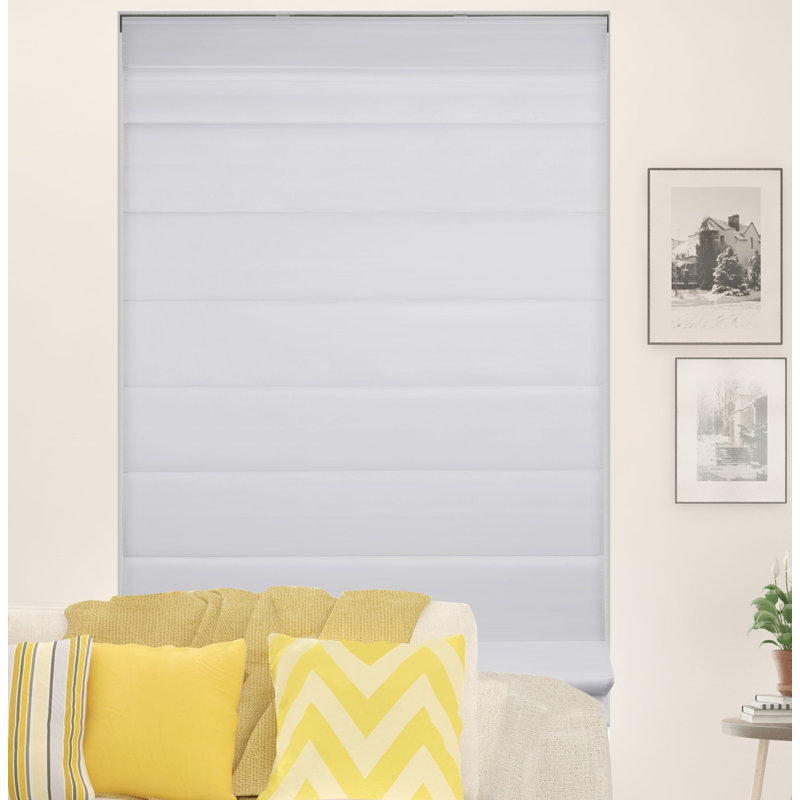 Semi Sheer Roman Shade, 26.5"W x 60"L, White