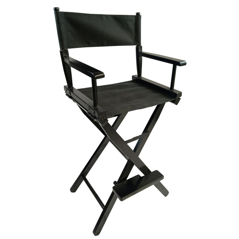 2pcs Chair , Black. Foldable. Populus Wood. Canvas Seat. . Suitable For Adults Foldable Director's (2pcs), Wood Frame. Breathable Canvas. Adult Appropriate. 176lbs Weight Capacity. Easy To Manage