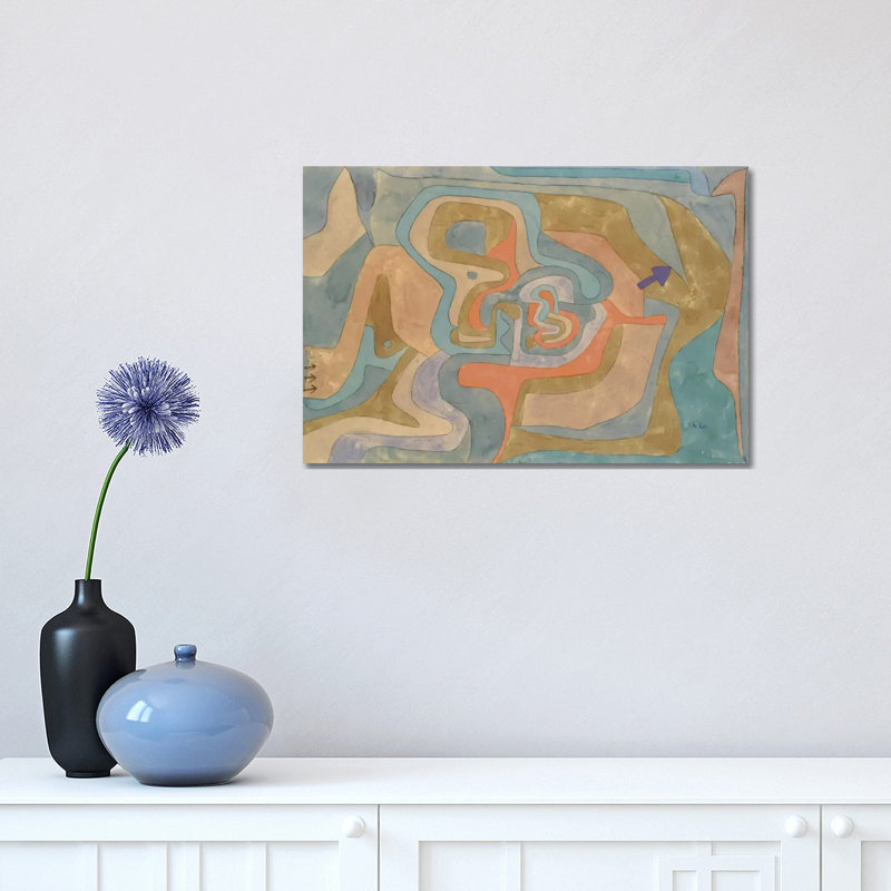 Flying Away (Entfliegen) 1934 by Paul Klee - Wrapped Canvas Painting, 30.48 cm H x 45.72 cm W