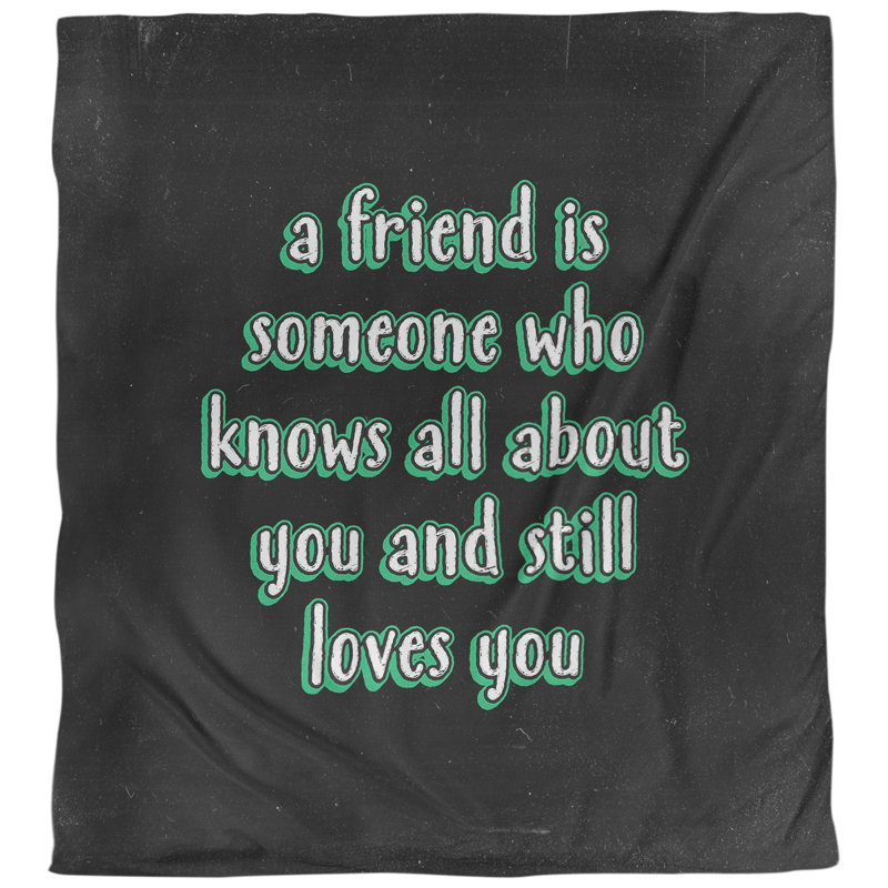 Housse de couette Love and Friendship Quote, Housse de couette pour très grand lit, Noir / vert