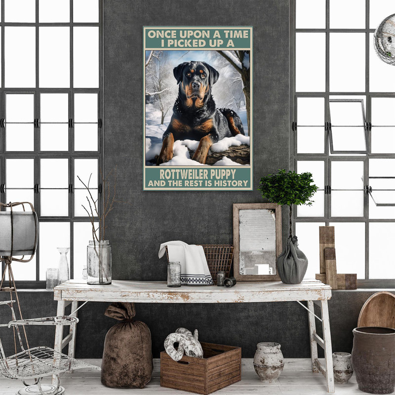 «I Picked Up A Rottweiler» - graphique rectangulaire 1 pièce «I Picked Up A Rottweiler» sur toile