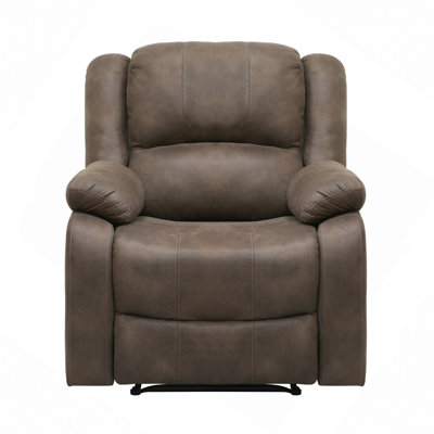 Reclining Chair Polished Microfiber Pillowtop Arms Solid Wood Frame 1Pc Living Room Furniture