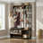 All-in-One Entryway Storage with Bench – Flip Shoe Cabinet, Cubbies & Shelf-2091460608