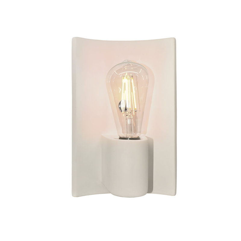 Applique murale en céramique Baleskie, Blanc mat, Nickel brossé