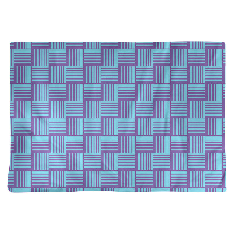 Napperon en coton à rayures de 18 po classique Baskettressées, Mauve / bleu sarcelle, polyester