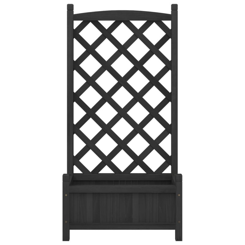 Lahiri Wood Pot Planter, Black, 43.3" H x 21.7" W x 11.8" D
