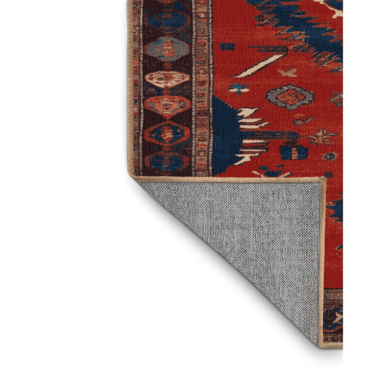 Tapis brun turc lavable à la machine, Carré 5 pi