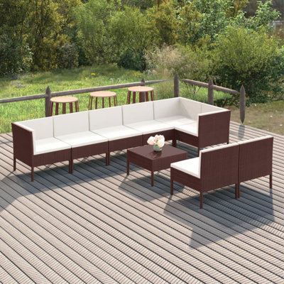 9 Piece Sectional Seating Group with Cushions