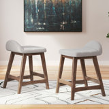 Munana Upholstered Counter Stool with Solid Wood Frame