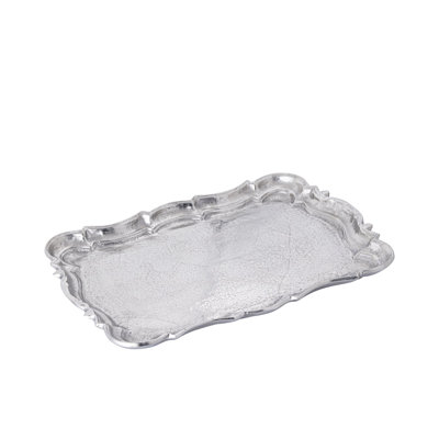 Jahiem Cast Aluminum Rectangular Baroque Tray