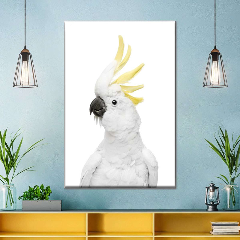 Cool cacatoès sur toile, H 48 po x l 32 po x P 1,25 po