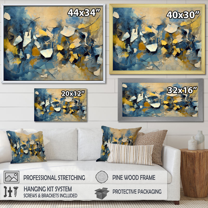 Jazz - échange, H 16 po x l 32 po x P 1 po, Cadre flottant noir