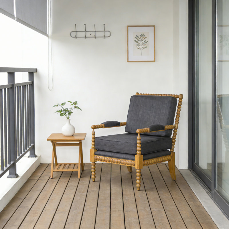 Fauteuil Spindle, chêne vieilli, gris anthracite