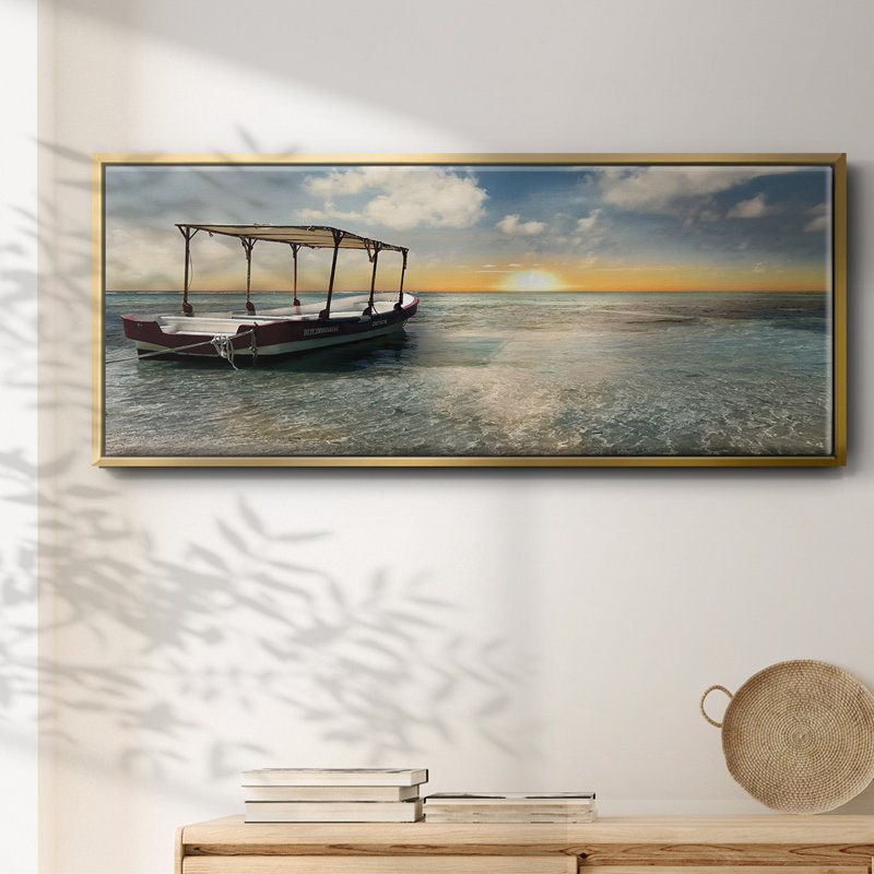 Costa Maya Sunset - toile encadrée 19354WC, H 8 po x l 20 po x P 1,5 po, Or