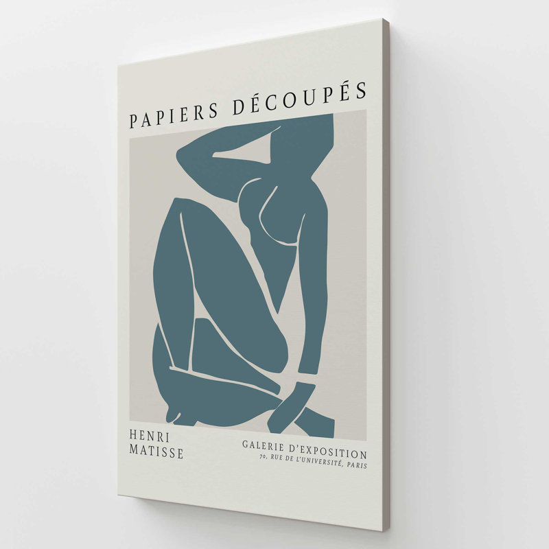 Matisse's Nude III en bleu minuit, Toile tendue, H 60 po x l 40 po x P 1,25 po