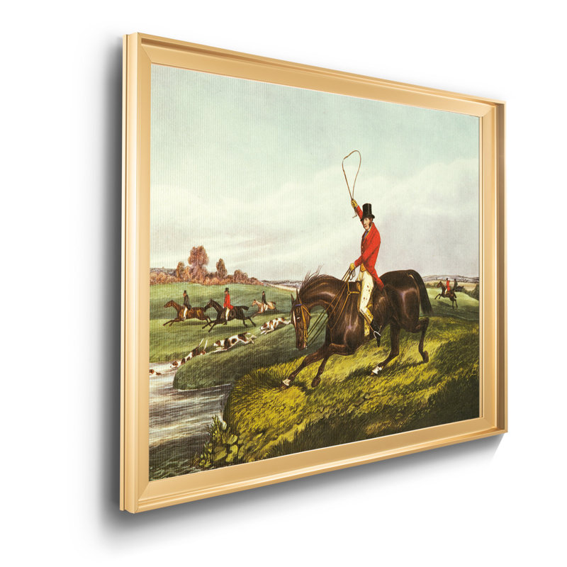 La chasse anglaise, reproduction d'art sur toile, Toile encadrée dorée, H 26,5 po x l 36,5 po x P 1,5 po