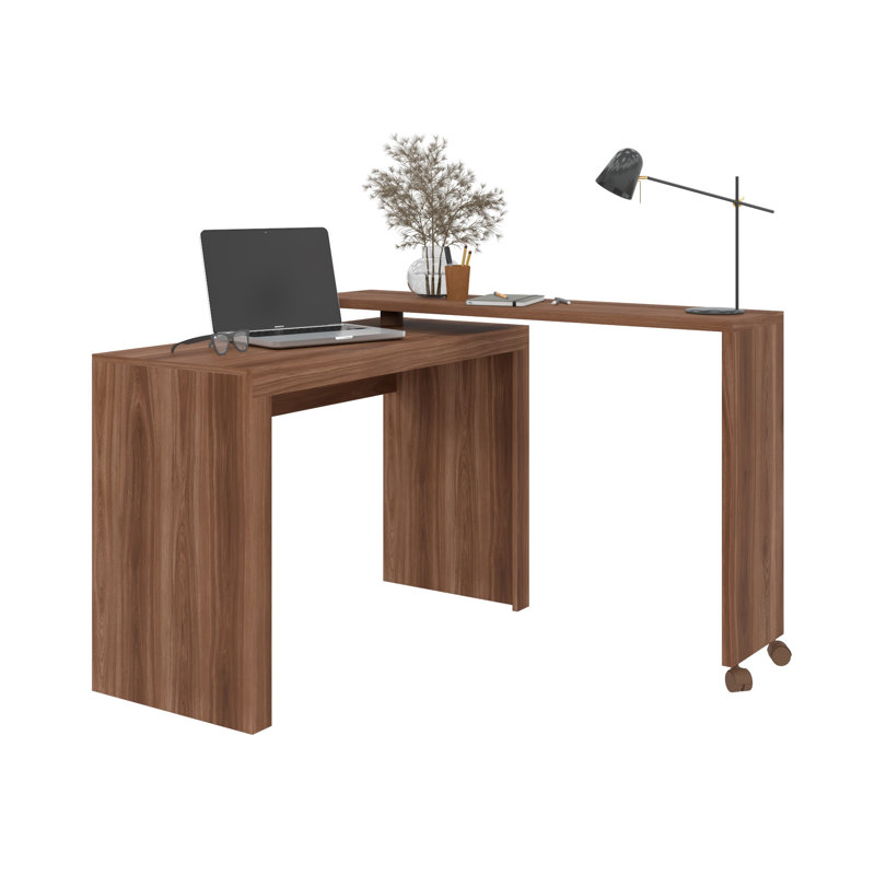 Duffy L-Shaped Writing Desk, Nut Brown