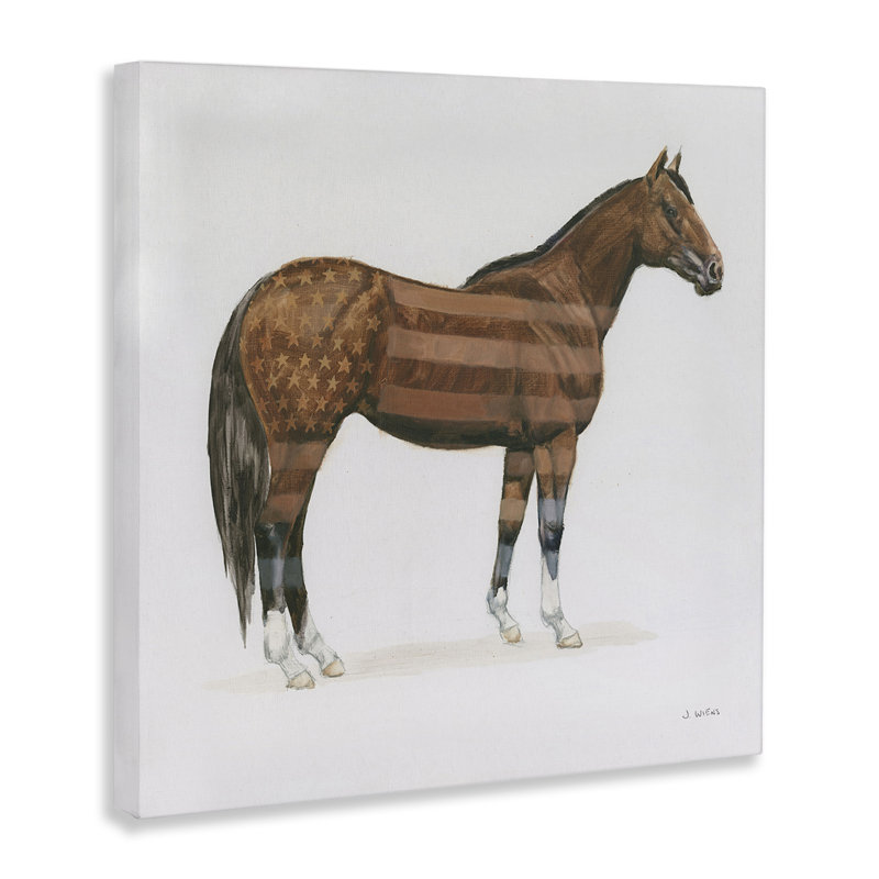 «American Flag Horse», art mural sur toile par Wellington Studio, H 17 po x l 17 po