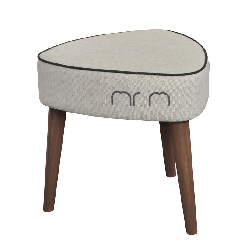 Solid + Manufactured Wood Accent Stool, Cream