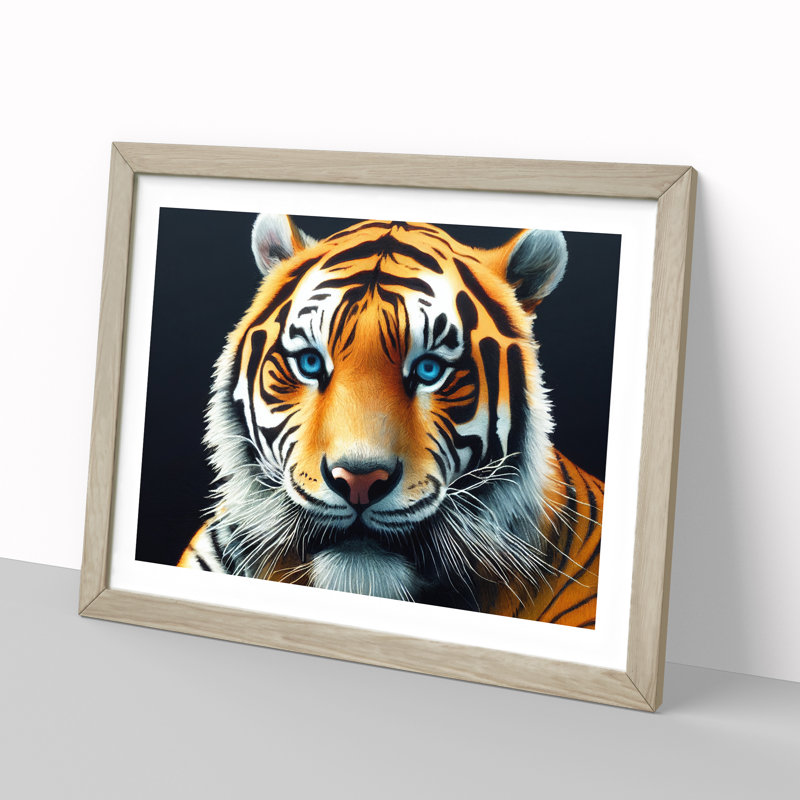 A Tiger Portrait Vol.2 - Framed Print, Oak, 46cm H x 64cm W x 2cm D