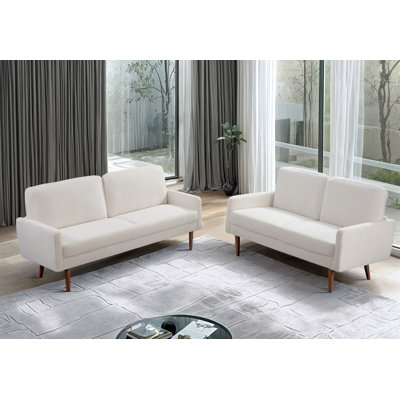 Modern look soft upholstery 2 piece livingroom set
