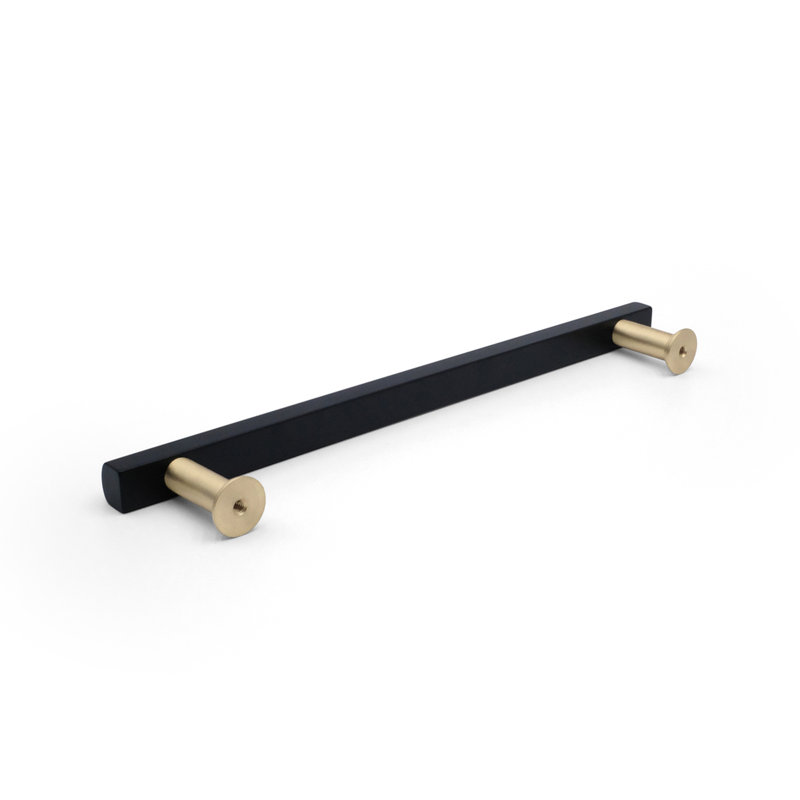 Mod Two Tone Bar / Handle Pull, 18", Polished Chrome/Satin Brass