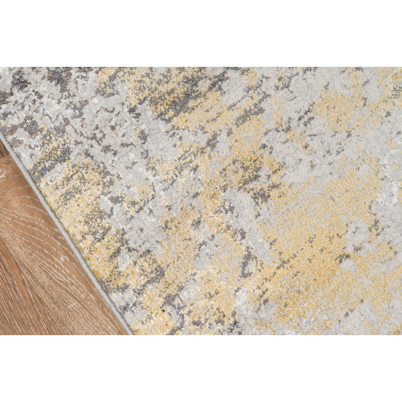 Tapis doré / gris, Rectangle 5 pi 3 po x 7 pi 6 po