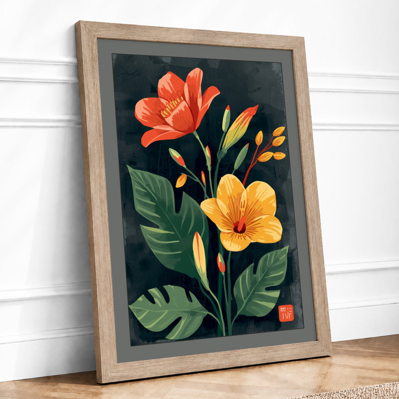 Study Botanical - Framed Print, A2 - 59.4 x 42.0 cm, Oak