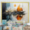 «Moonlight Saiboat Collage Horizon III - Bateau à voile, art mural»