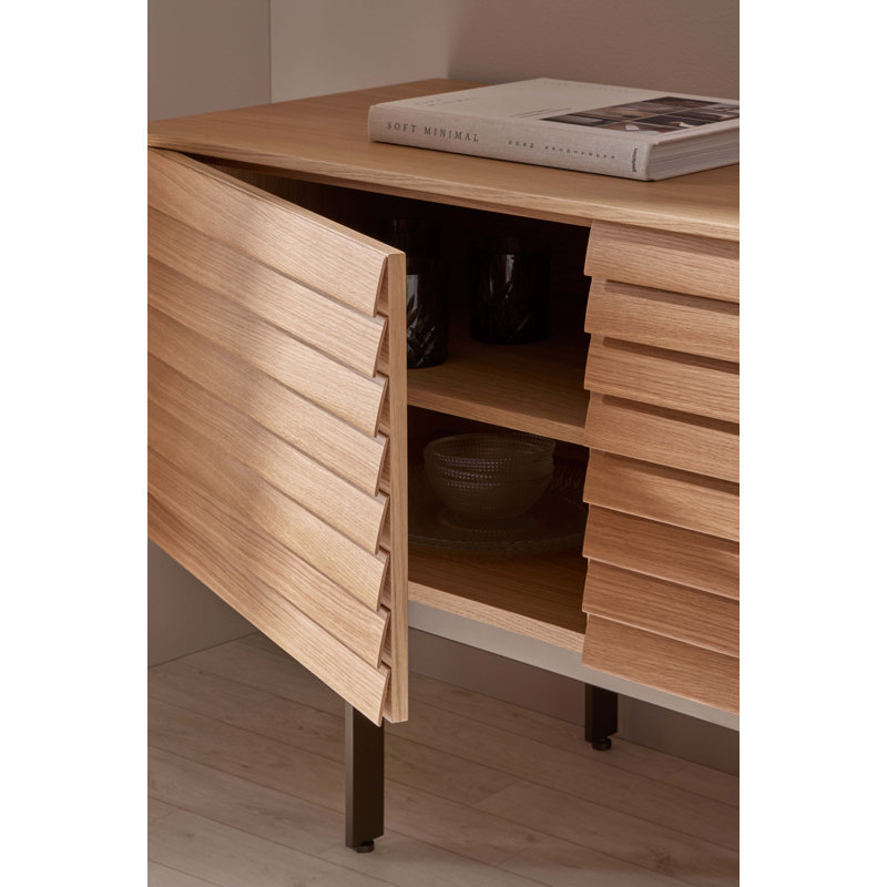 92.8'' Sideboard, Black/Super Matte Oak