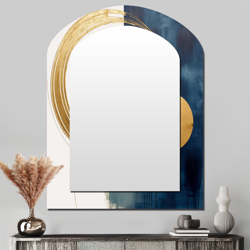 Décoration de lune miroir lune bleue, 43 po x 33 po