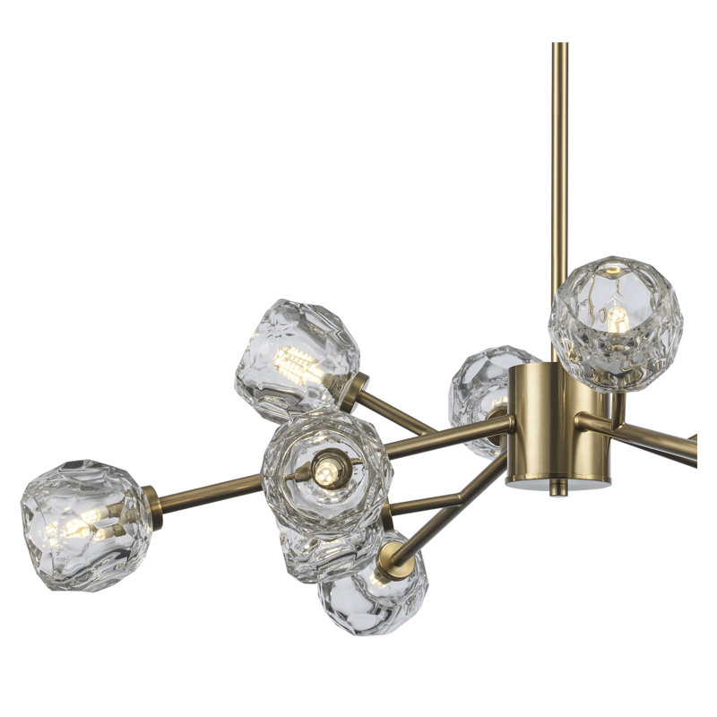 Quaseem Glass LED Flush Mount, Antique Gold
