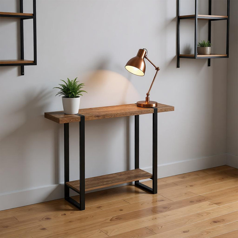 Table de hall d'entrée de style américain, H 31,50 po x l 31,50 po x P 9,84 po