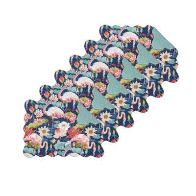 Ensemble de napperons en coton 6 pièces Flamingo Lagoon