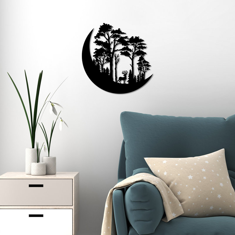 Stylish Decorative Metal Wall Accessory, Black, 19.7 x 19.7 inches | 100% Metal Construction, Thickness: 0.06 inches | Easy Wall Mounting with Back Piece, Perfect for Home Decor & Modern Interiors, Lightweight at 2.4 lbs