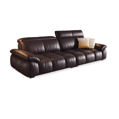 Causeuse modulaire en cuir véritable Black Tea Latte