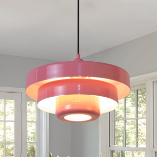 Luminaire suspendu Mid-Century 13,8 pouces, rose