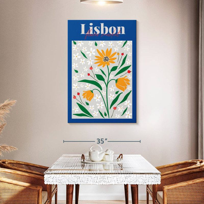Affiche du marché aux fleurs Harnek Lisbon, H 48 po x l 32 po