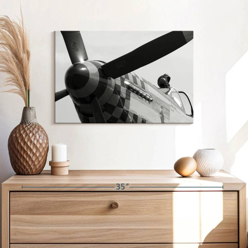 Mehar Mustang Fighter Plane, 34" H x 51" W