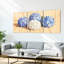 Tableau mural sur toile tendue à motif floral d'hortensias bleus et blancs (ensemble de 3)-1899637235