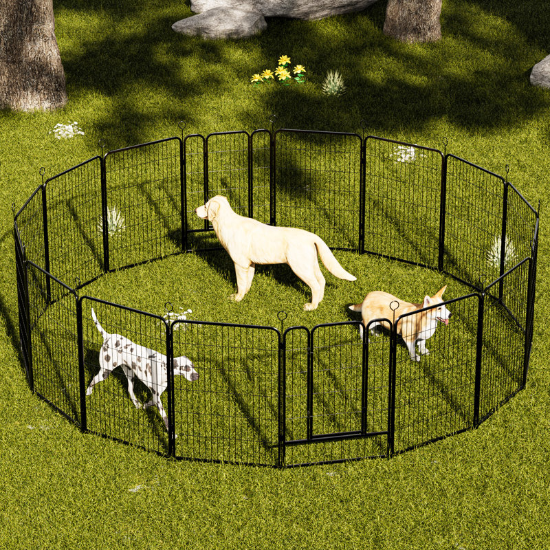Parc pour animal de compagnie autobloquant en métal