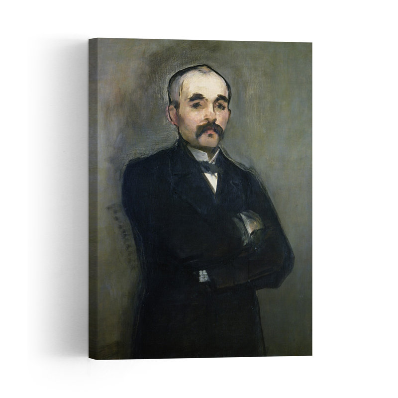 Portrait Of Georges Clemenceau 1879 Impressionist Abstract Contemporary Portrait Wall Art Print by Edouard Manet - Wrapped Canvas Print