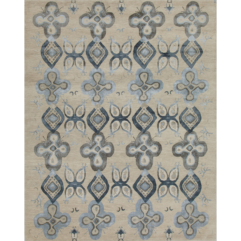 Contemporary Geometric Area Rug in Gray, Rectangle 9' x 12'