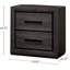 Table de chevet 1Pc Table de chevet 2 tiroirs 2 tons avec placage de papier noir