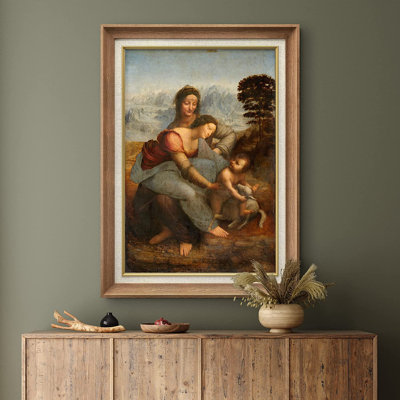 Vierge, enfant et Sainte Anne par Leonardo Da Vinci - peinture sur toile encadrée