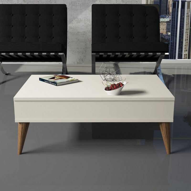 Table basse Bulters, Brun / blanc