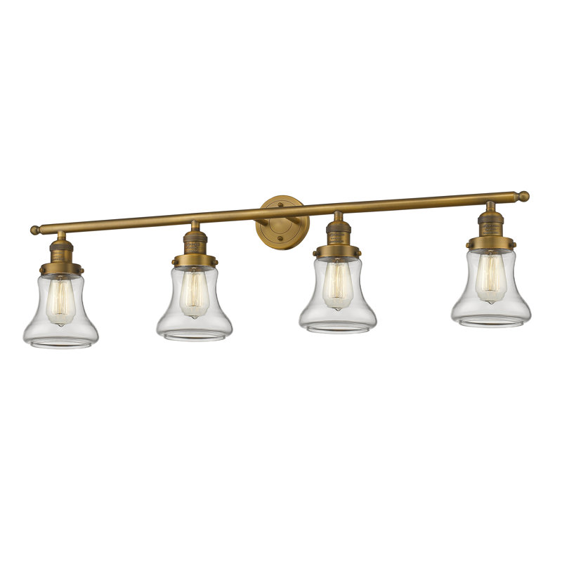 Lumière de vanité de 4-lumière Reyhani, Brushed Brass, Clear
