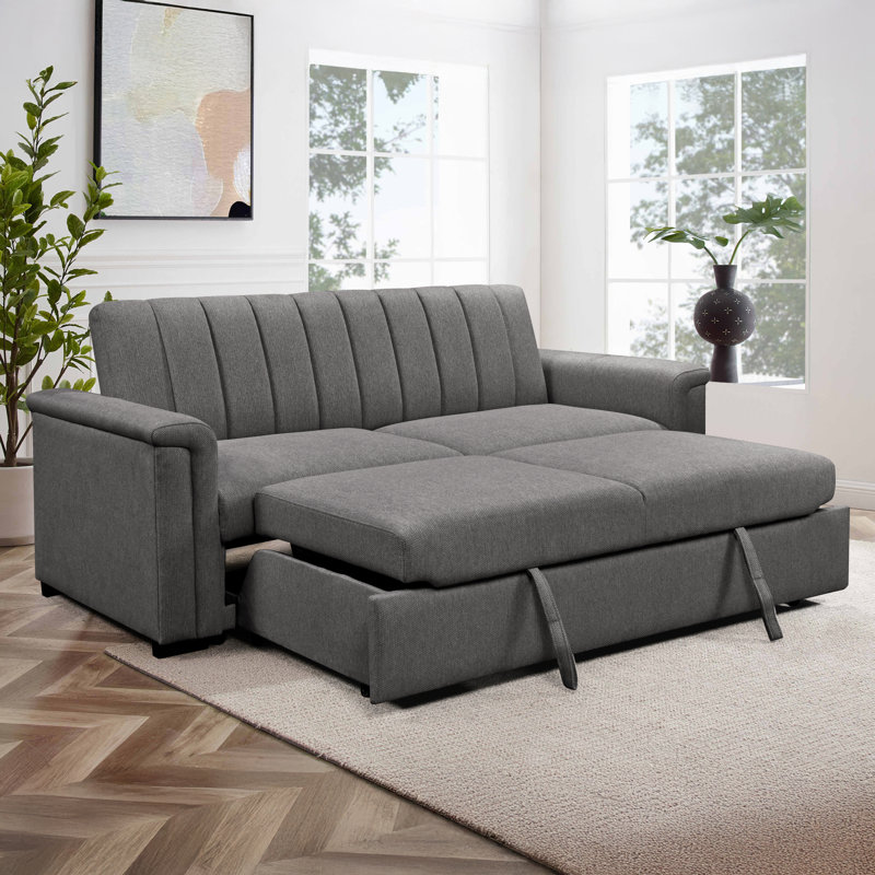 Charlotte 3 Seater Fabric Sofa Bed, Grey