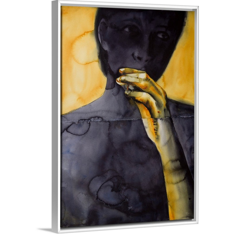 «Yellow Hand O The Dirty Yellow Series», 2016 - impression d'art graphique, Cadre flottant blanc